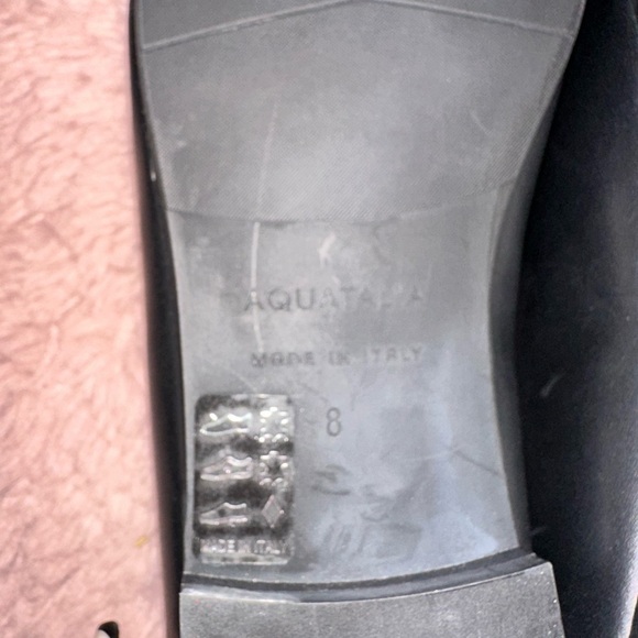 NWOT Aquatalia Black Ronda Chain Leather Loafer Flats 8 office goth preppy - Picture 9 of 10